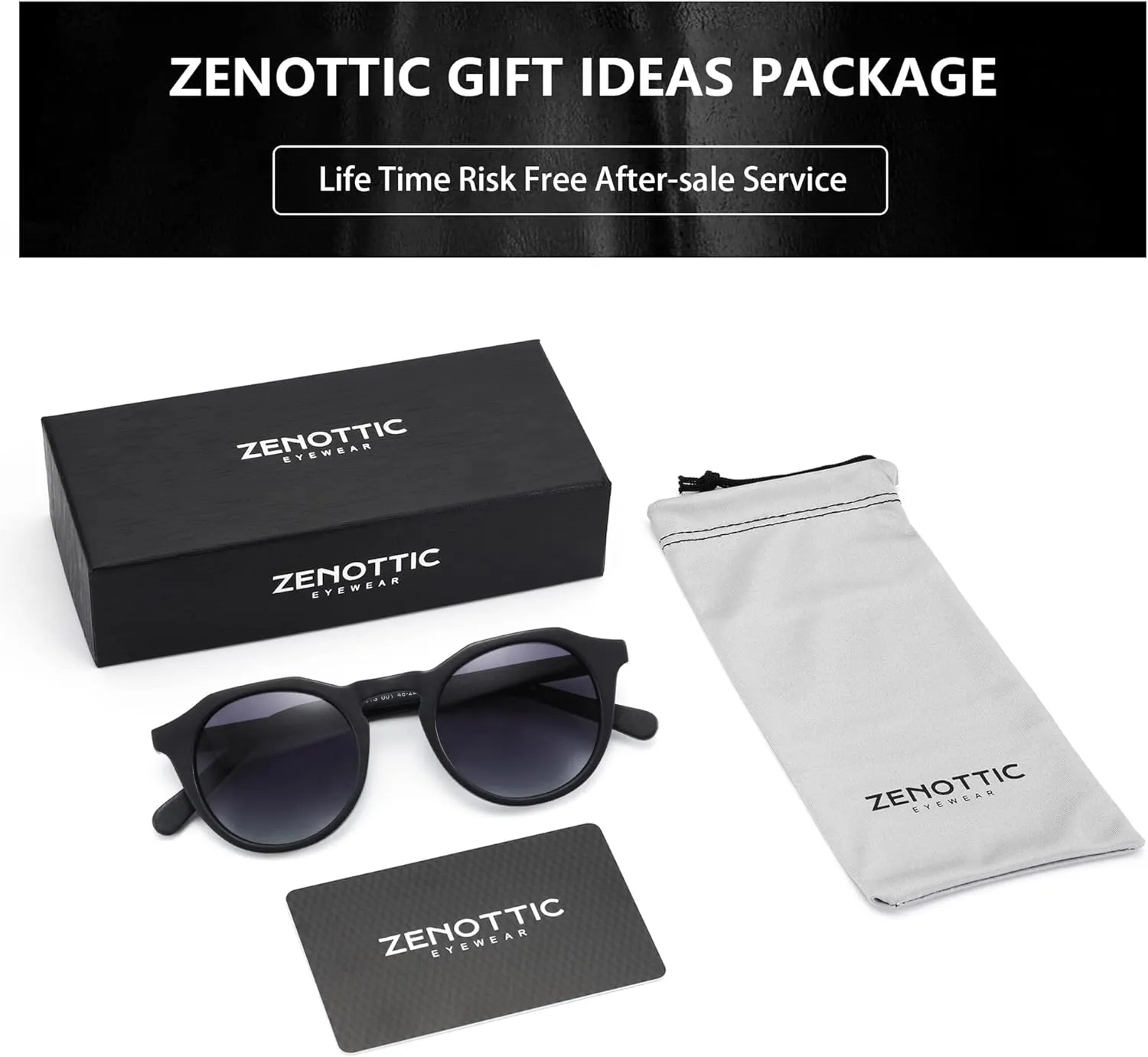 ZENOTTIC Vintage Round Polarized Sunglasses for Men Women UV400 Protection