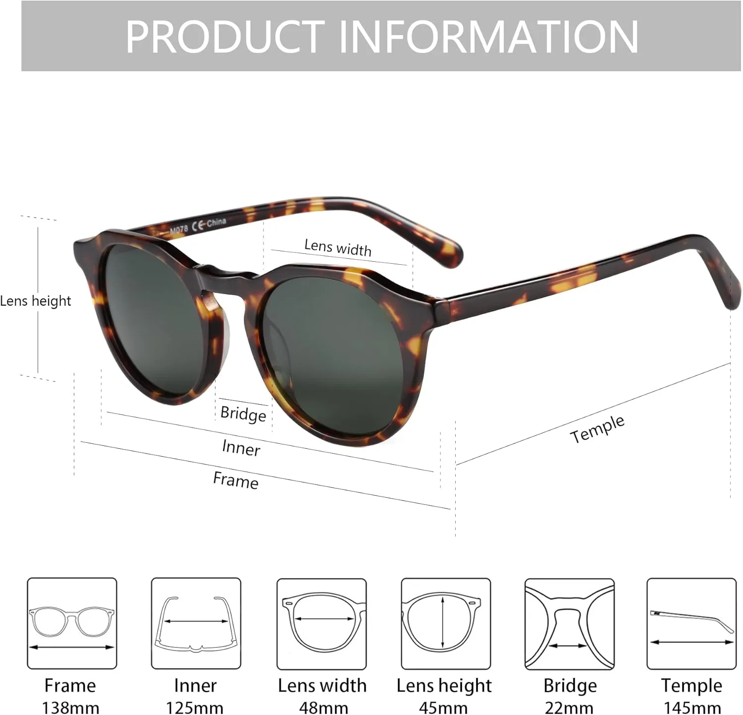 ZENOTTIC Vintage Round Polarized Sunglasses for Men Women UV400 Protection