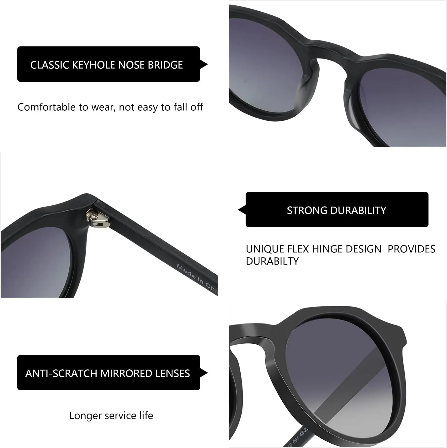 ZENOTTIC Vintage Round Polarized Sunglasses for Men Women UV400 Protection