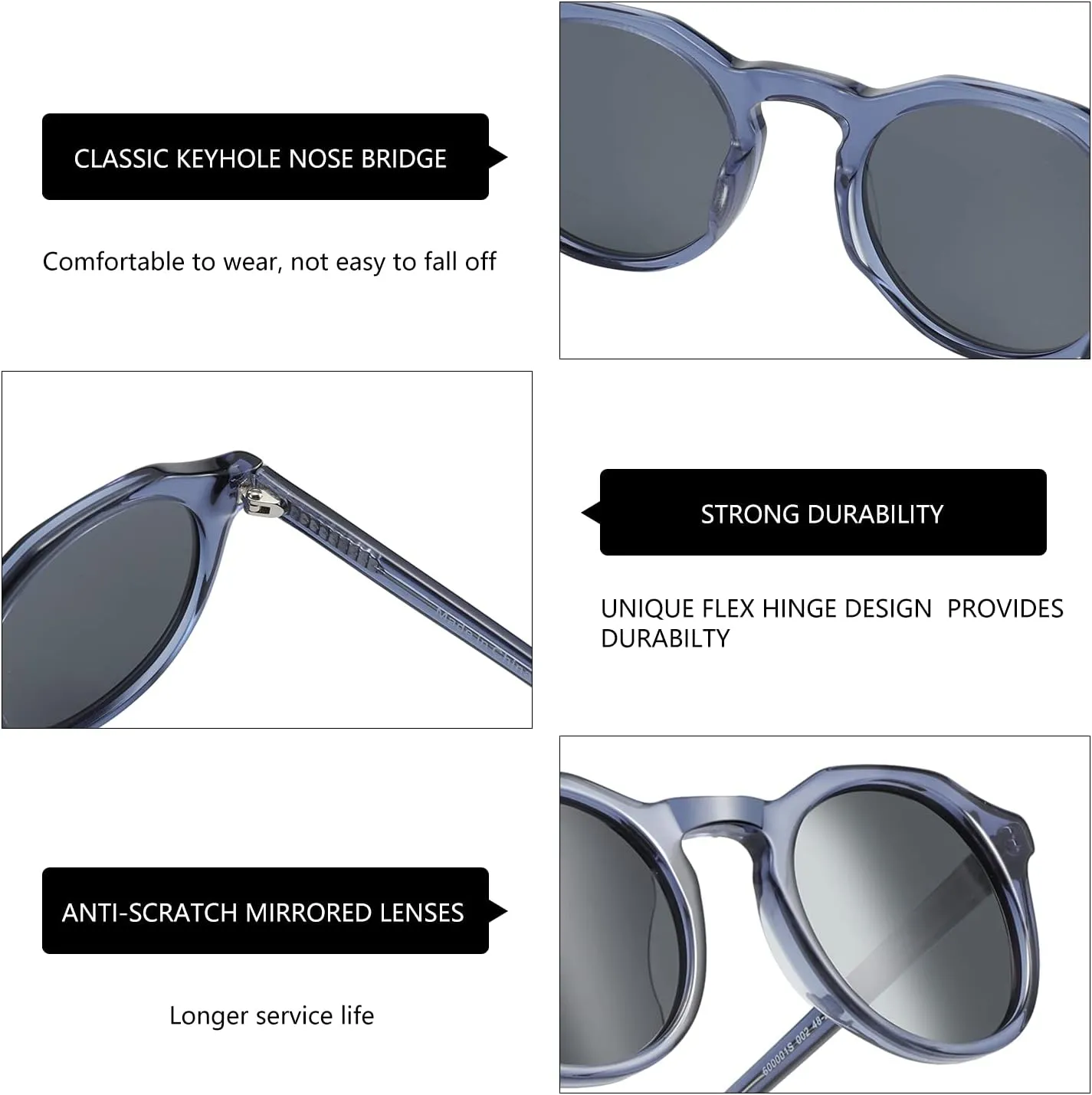 ZENOTTIC Vintage Round Polarized Sunglasses for Men Women UV400 Protection