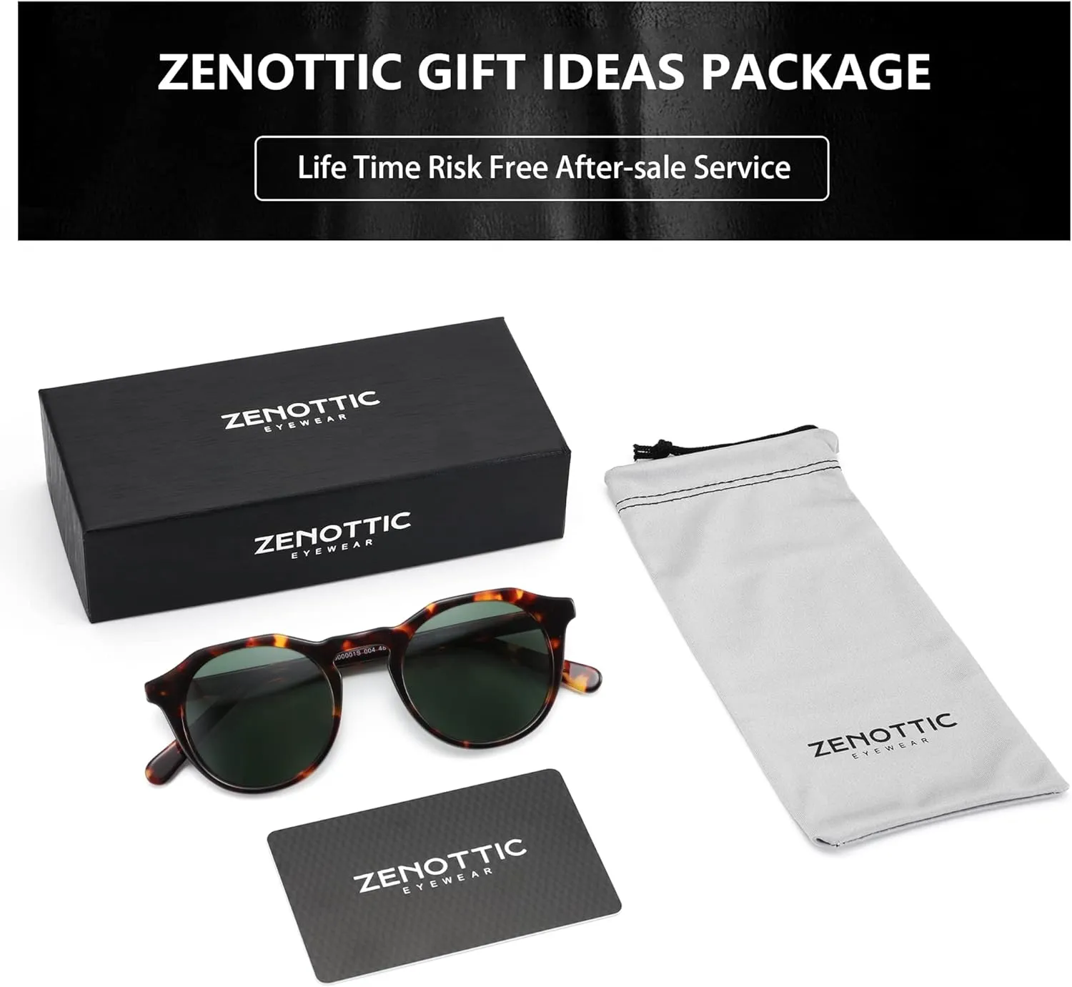 ZENOTTIC Vintage Round Polarized Sunglasses for Men Women UV400 Protection
