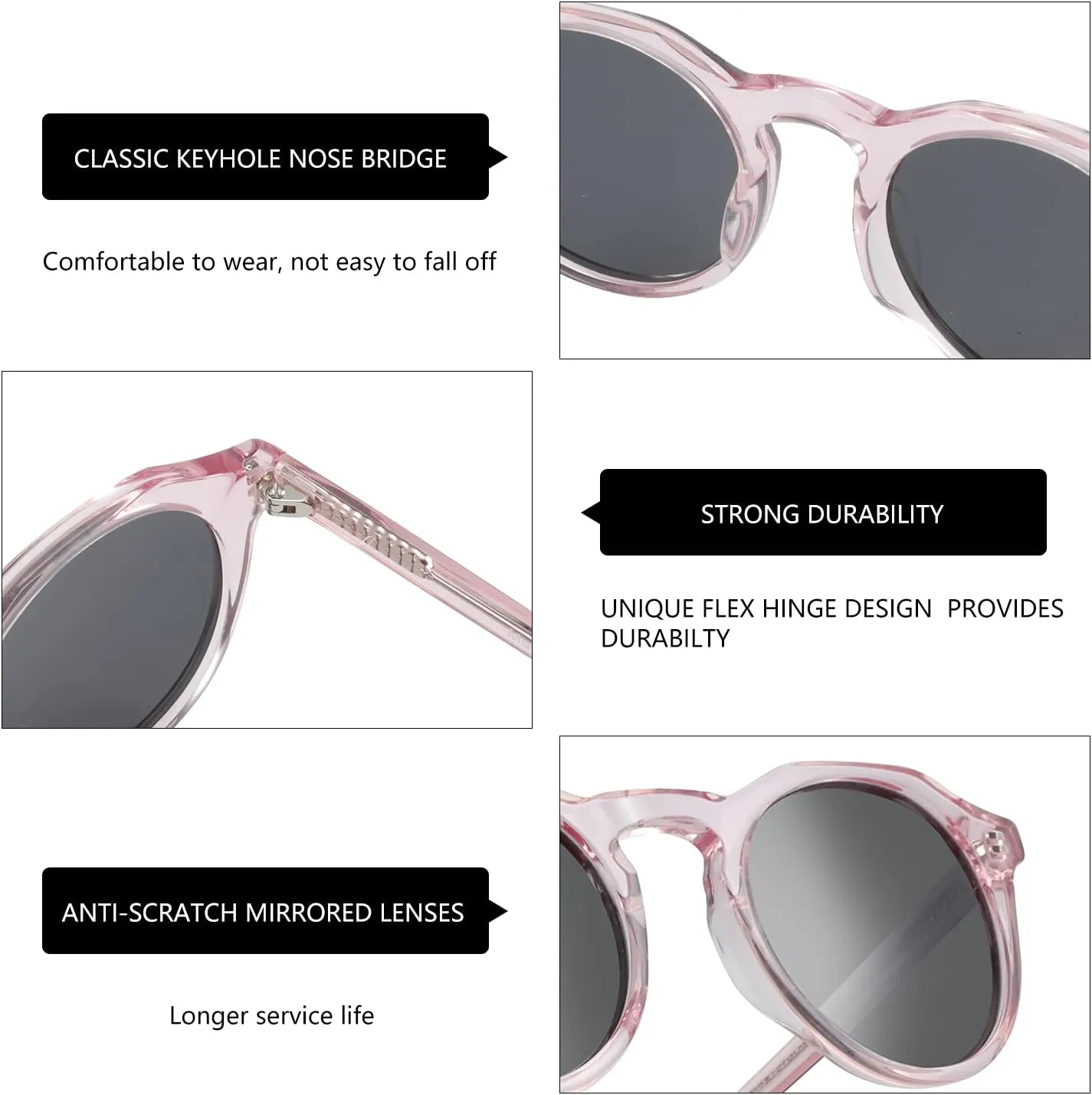 ZENOTTIC Vintage Round Polarized Sunglasses for Men Women UV400 Protection