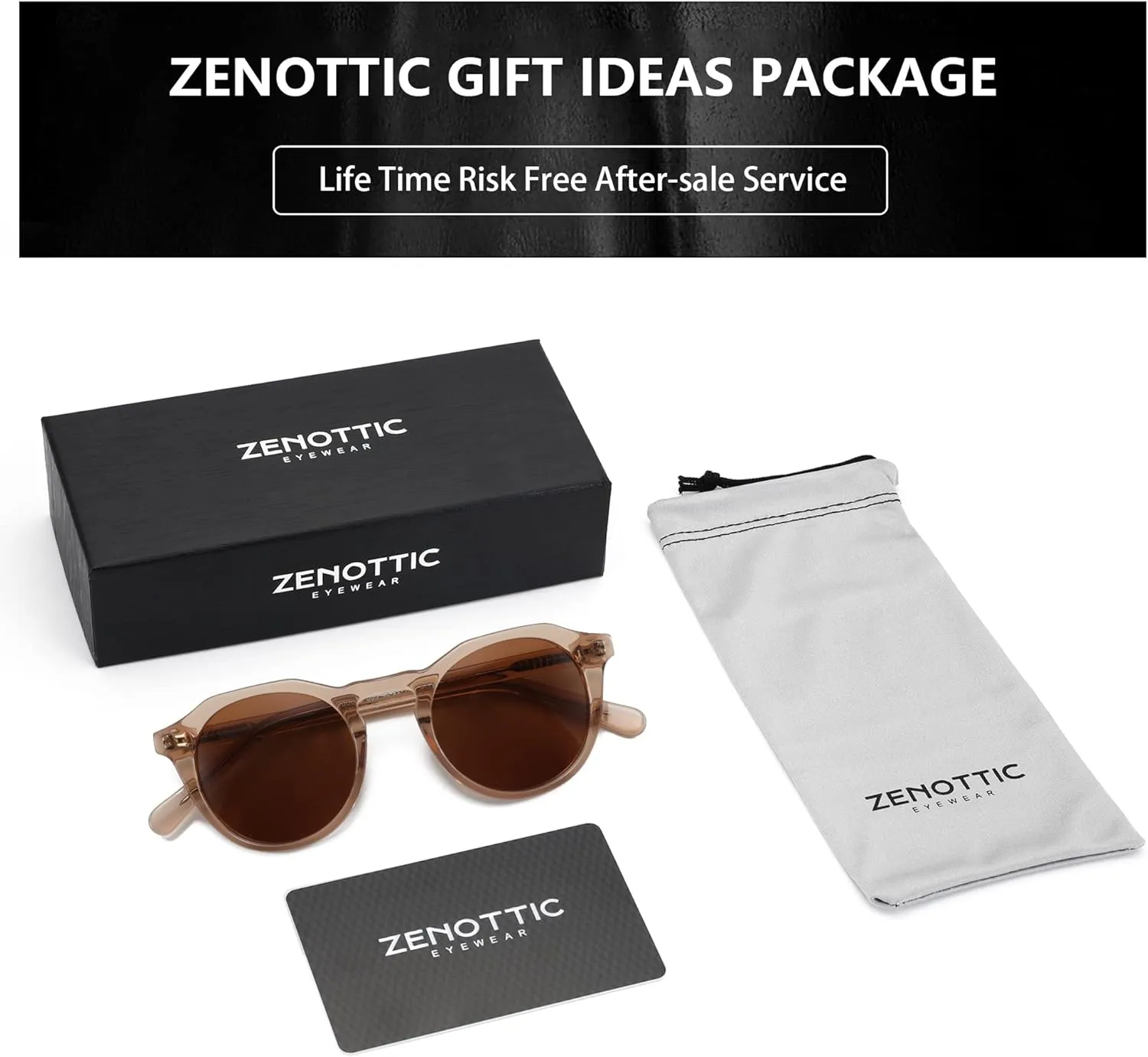 ZENOTTIC Vintage Round Polarized Sunglasses for Men Women UV400 Protection