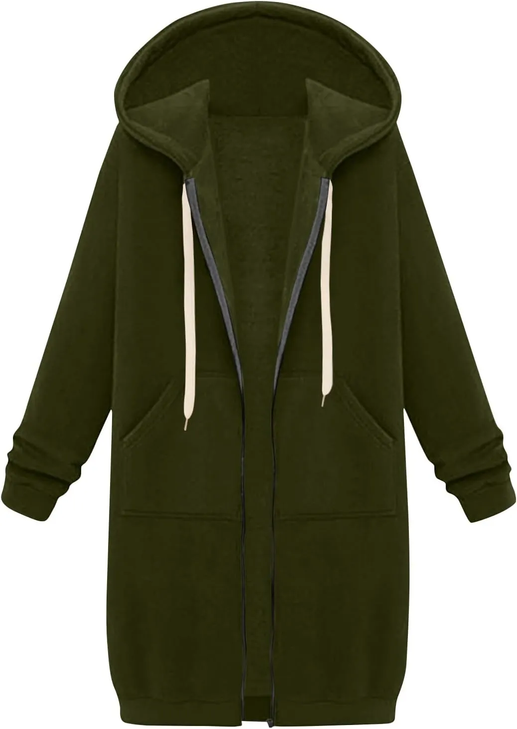 Zip Up Hoodie Women Long Sleeve Oversized Sweatshirts Casual Lightweight Fleece Jackets With Pockets