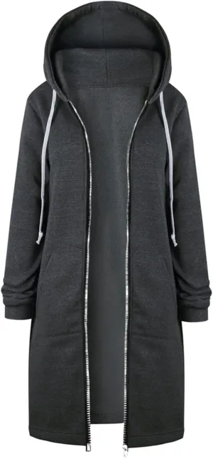 zip up sweatshirt women Women Warm Zipper Hoodies Sweatshirt Long Coat Jacket Tops Outwear