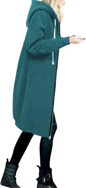 zip up sweatshirt women Women Warm Zipper Hoodies Sweatshirt Long Coat Jacket Tops Outwear