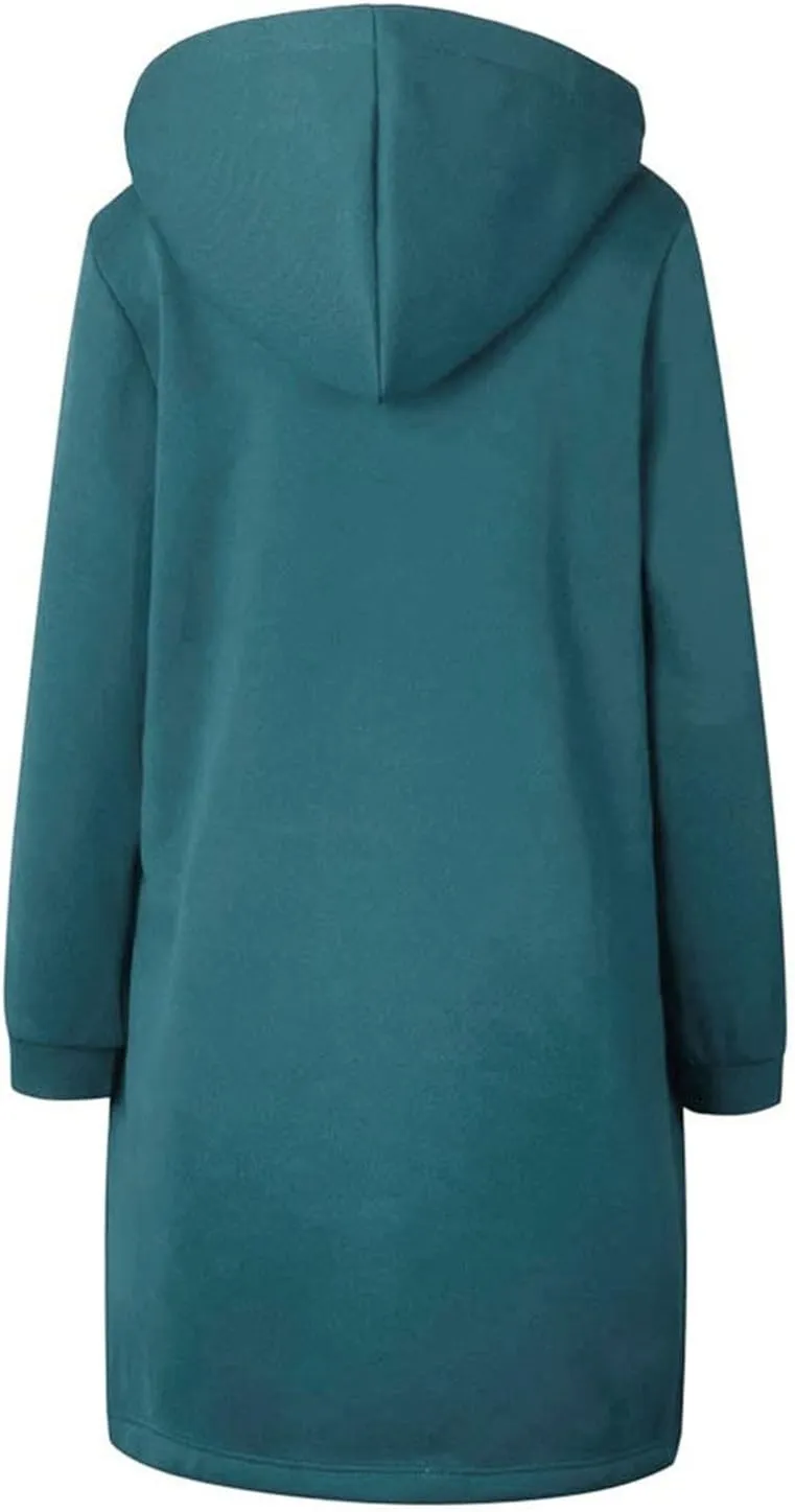 zip up sweatshirt women Women Warm Zipper Hoodies Sweatshirt Long Coat Jacket Tops Outwear