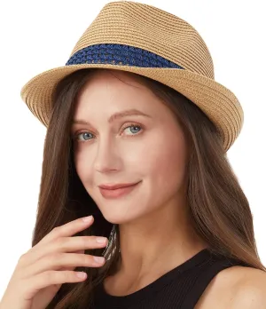 Zylioo Oversize XXL Straw Sun Hats,X-Large Panama Fedora Hat with Lanyard for Big Heads,Giant UV Summer Beach Hats