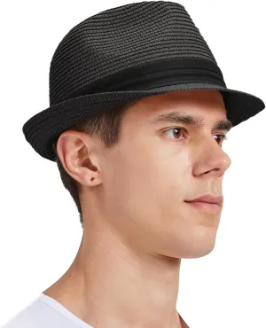Zylioo Oversize XXL Straw Sun Hats,X-Large Panama Fedora Hat with Lanyard for Big Heads,Giant UV Summer Beach Hats